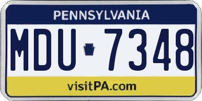 PA license plate MDU7348