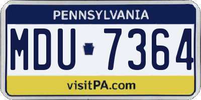 PA license plate MDU7364