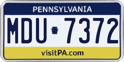 PA license plate MDU7372