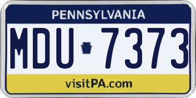 PA license plate MDU7373