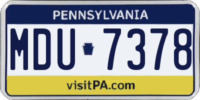 PA license plate MDU7378