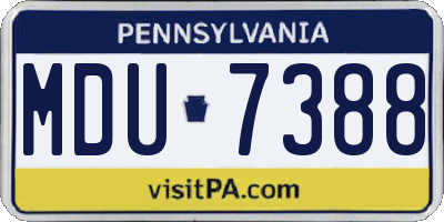 PA license plate MDU7388
