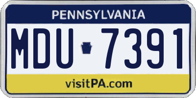 PA license plate MDU7391