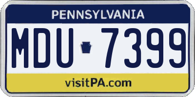 PA license plate MDU7399
