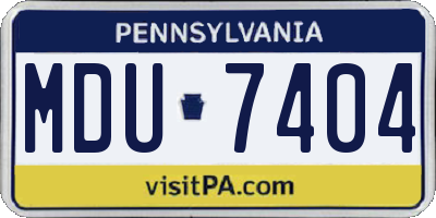 PA license plate MDU7404
