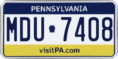 PA license plate MDU7408