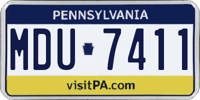 PA license plate MDU7411