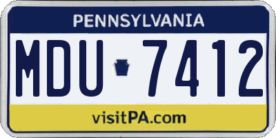 PA license plate MDU7412