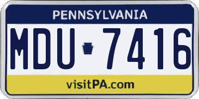 PA license plate MDU7416
