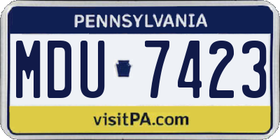 PA license plate MDU7423
