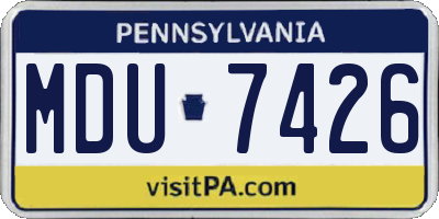 PA license plate MDU7426