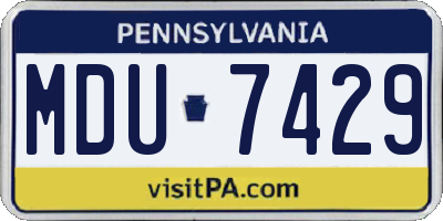 PA license plate MDU7429