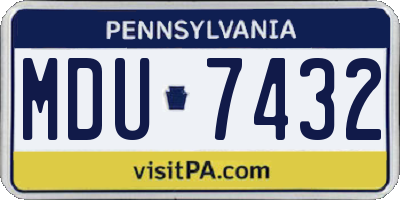 PA license plate MDU7432