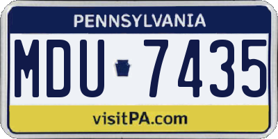 PA license plate MDU7435