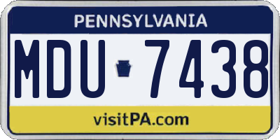 PA license plate MDU7438