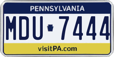 PA license plate MDU7444
