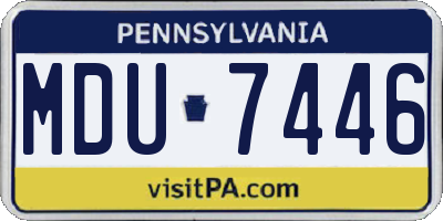 PA license plate MDU7446