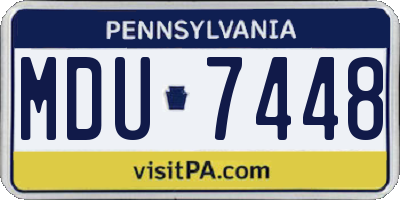 PA license plate MDU7448