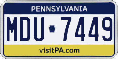 PA license plate MDU7449
