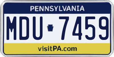 PA license plate MDU7459