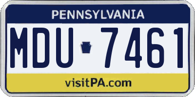 PA license plate MDU7461