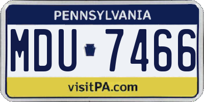 PA license plate MDU7466