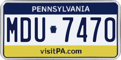 PA license plate MDU7470