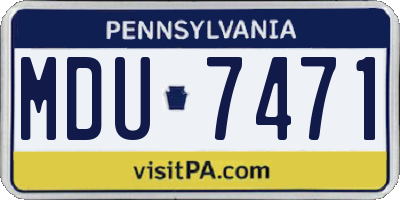 PA license plate MDU7471