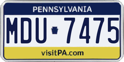 PA license plate MDU7475