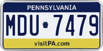 PA license plate MDU7479