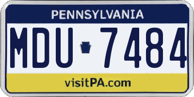 PA license plate MDU7484
