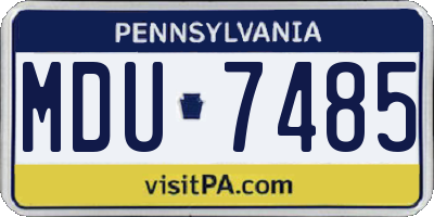 PA license plate MDU7485