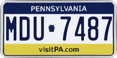 PA license plate MDU7487