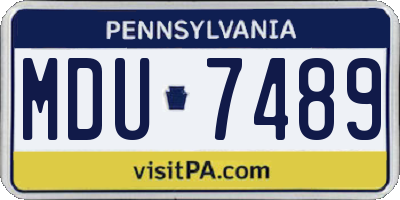 PA license plate MDU7489
