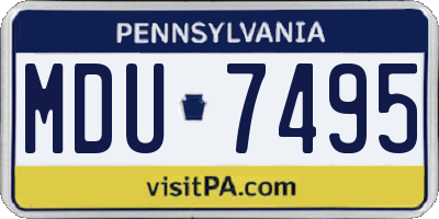 PA license plate MDU7495