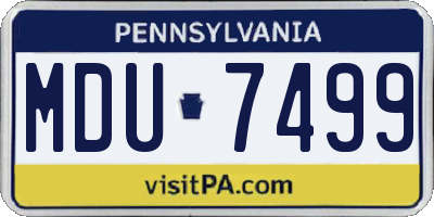 PA license plate MDU7499