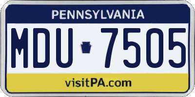 PA license plate MDU7505