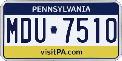 PA license plate MDU7510