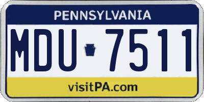 PA license plate MDU7511
