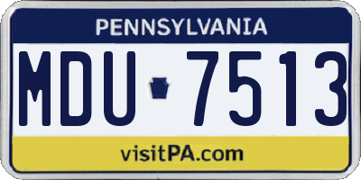 PA license plate MDU7513