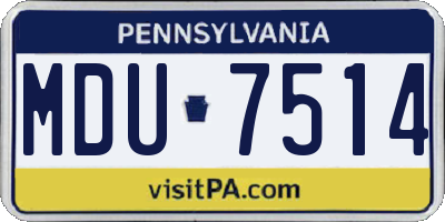 PA license plate MDU7514