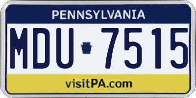 PA license plate MDU7515