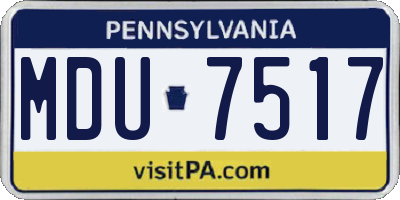 PA license plate MDU7517