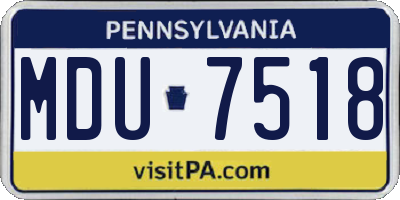 PA license plate MDU7518