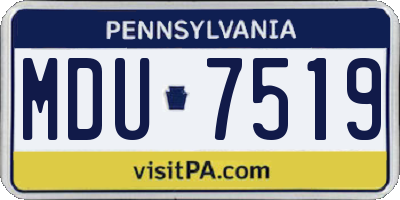 PA license plate MDU7519