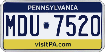 PA license plate MDU7520