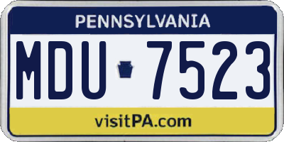 PA license plate MDU7523
