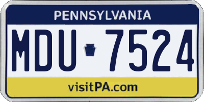 PA license plate MDU7524