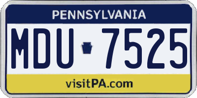 PA license plate MDU7525