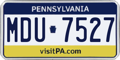 PA license plate MDU7527